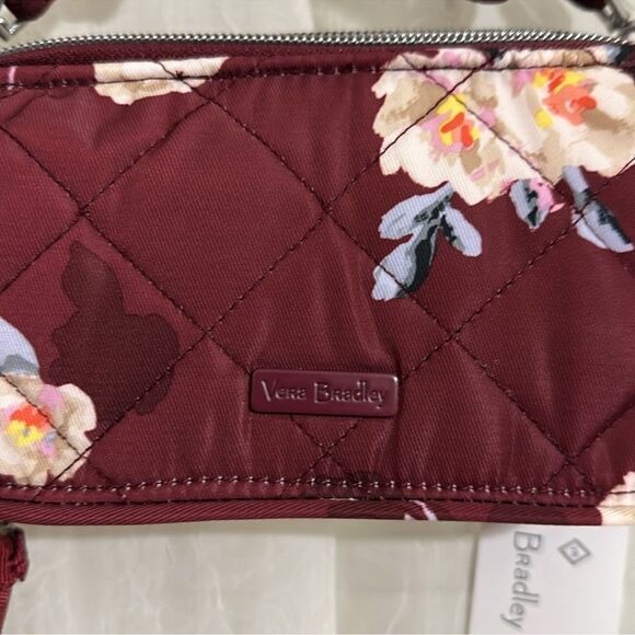 Vera Bradley RFID Blooms and Branches Burgundy Floral Crossbody Wallet Bag Purse - Picture 8 of 16
